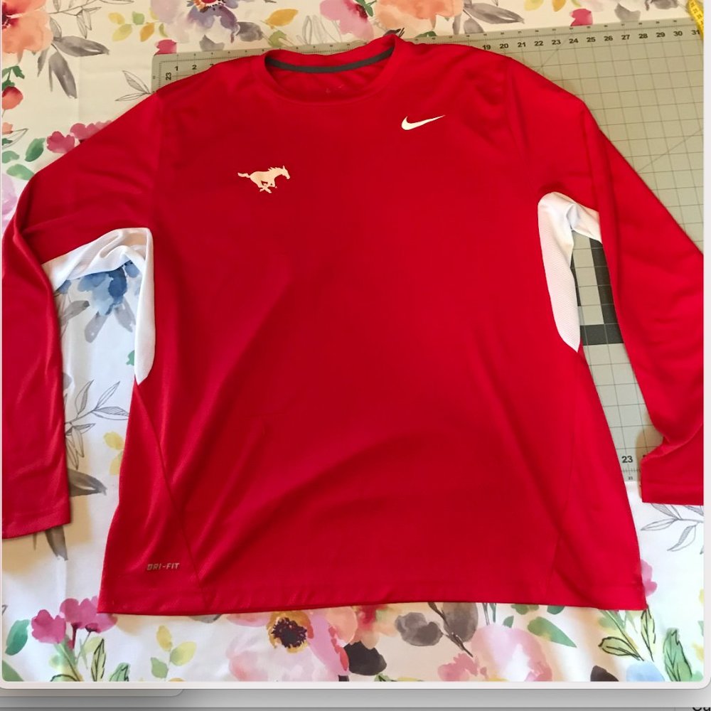 Mens Long-sleeved SMU Nike DriFit Shirt XXL